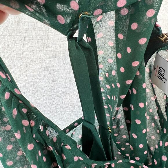 Cabi Flirt Sleeveless Blouse Women's M Polka Dot Semi-sheer Romantic Feminine - Picture 8 of 9